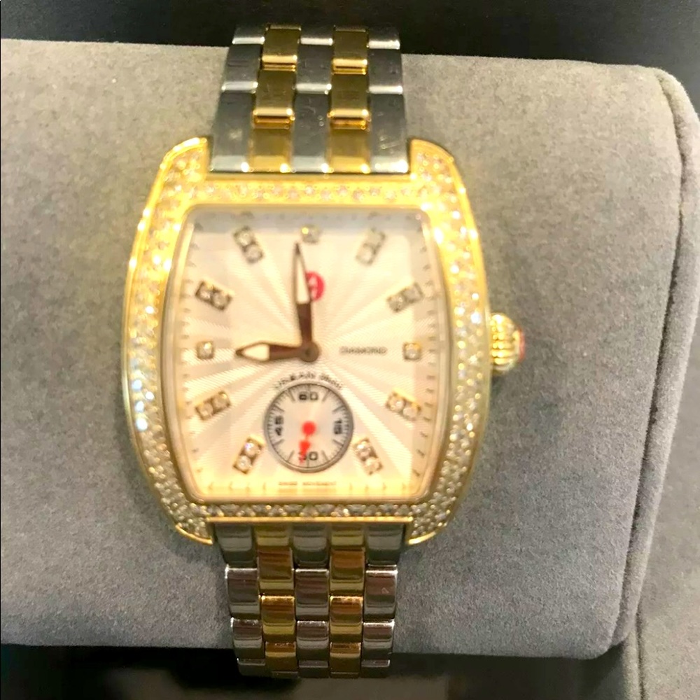 MICHELE Women's Urban Mini Diamond Two Tone Watch
